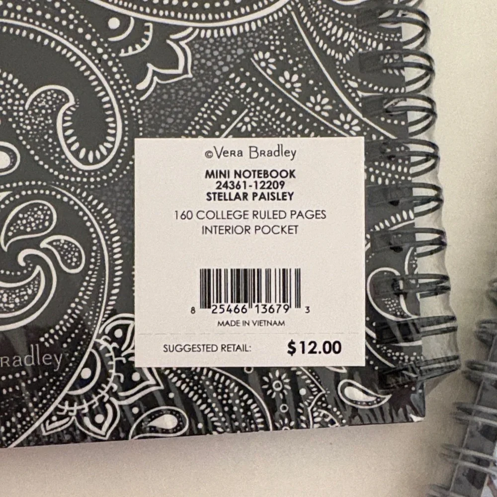 Vera‎ Bradley Purple Floral and Gray Paisley Notebooks
